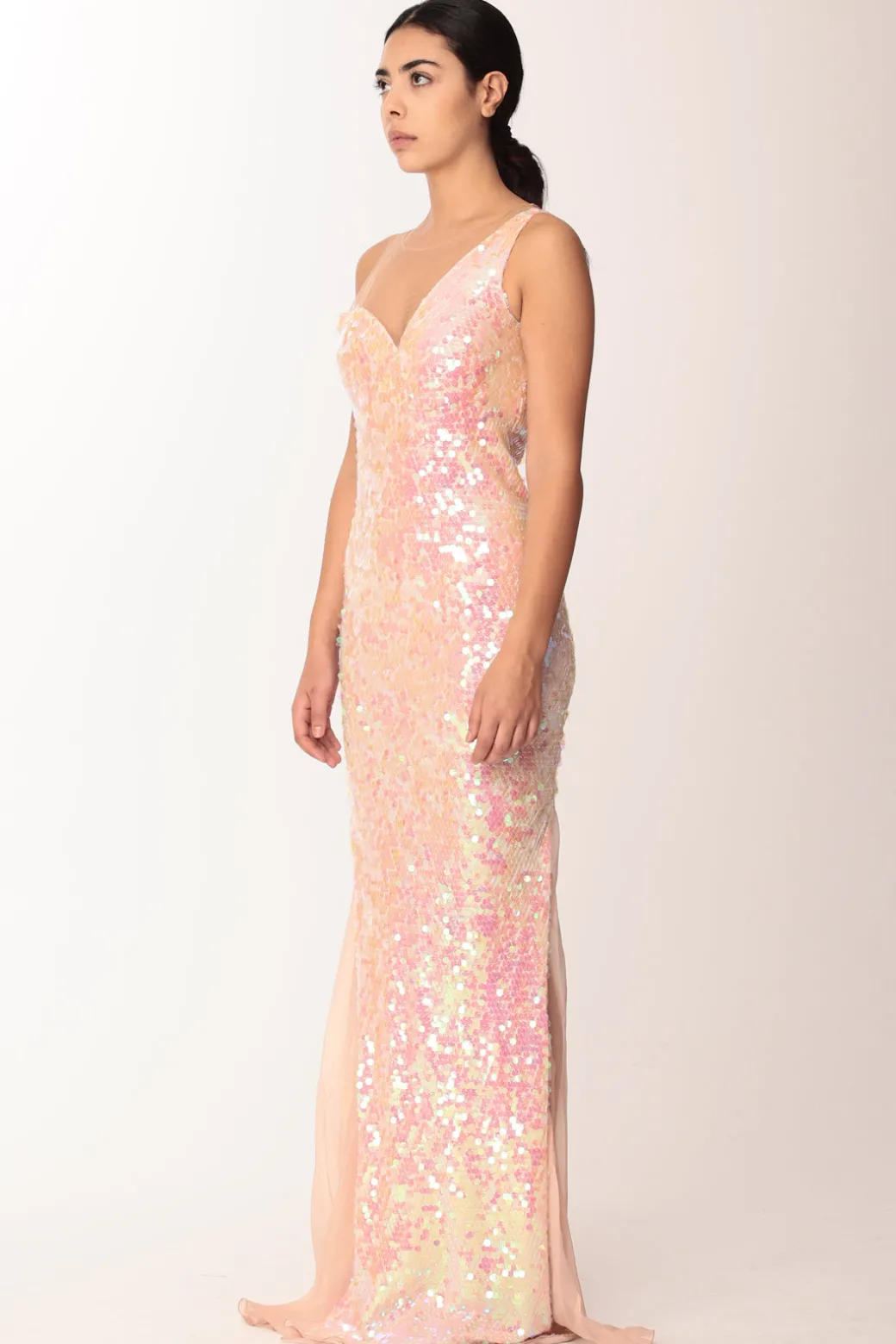 Donna Les Bourdelles Des Garcons Abito Monospalla Ricamato con Tulle