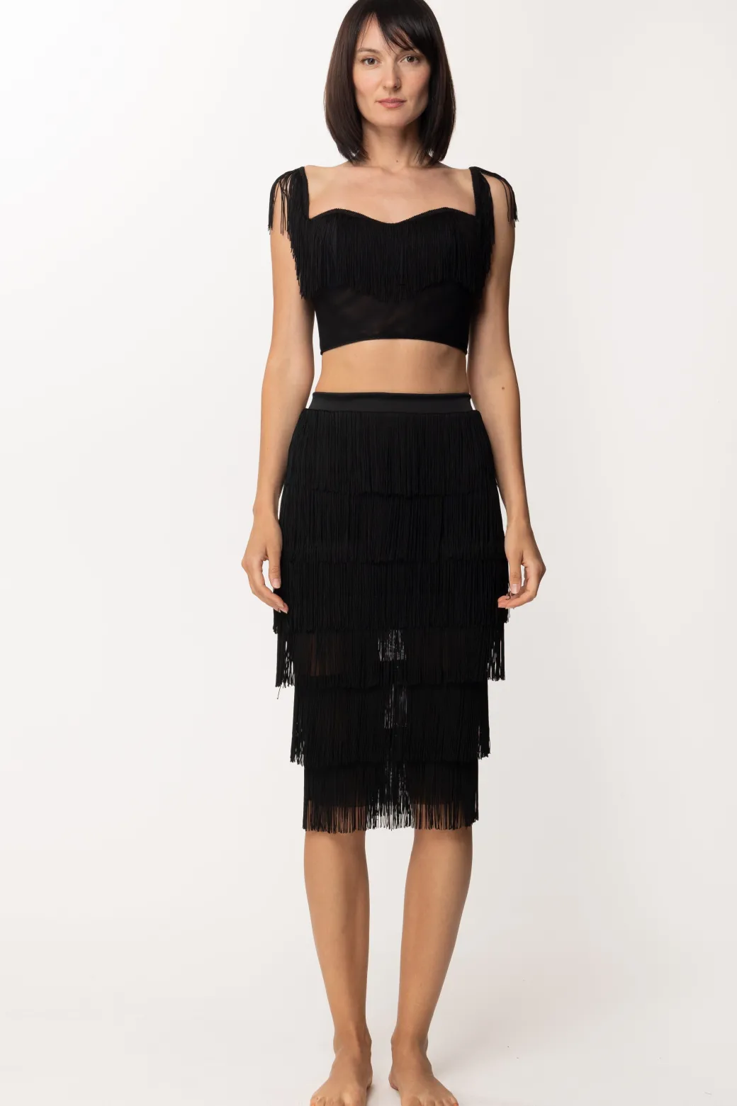 Donna Mali Beachwear Gonna Midi con Frange
