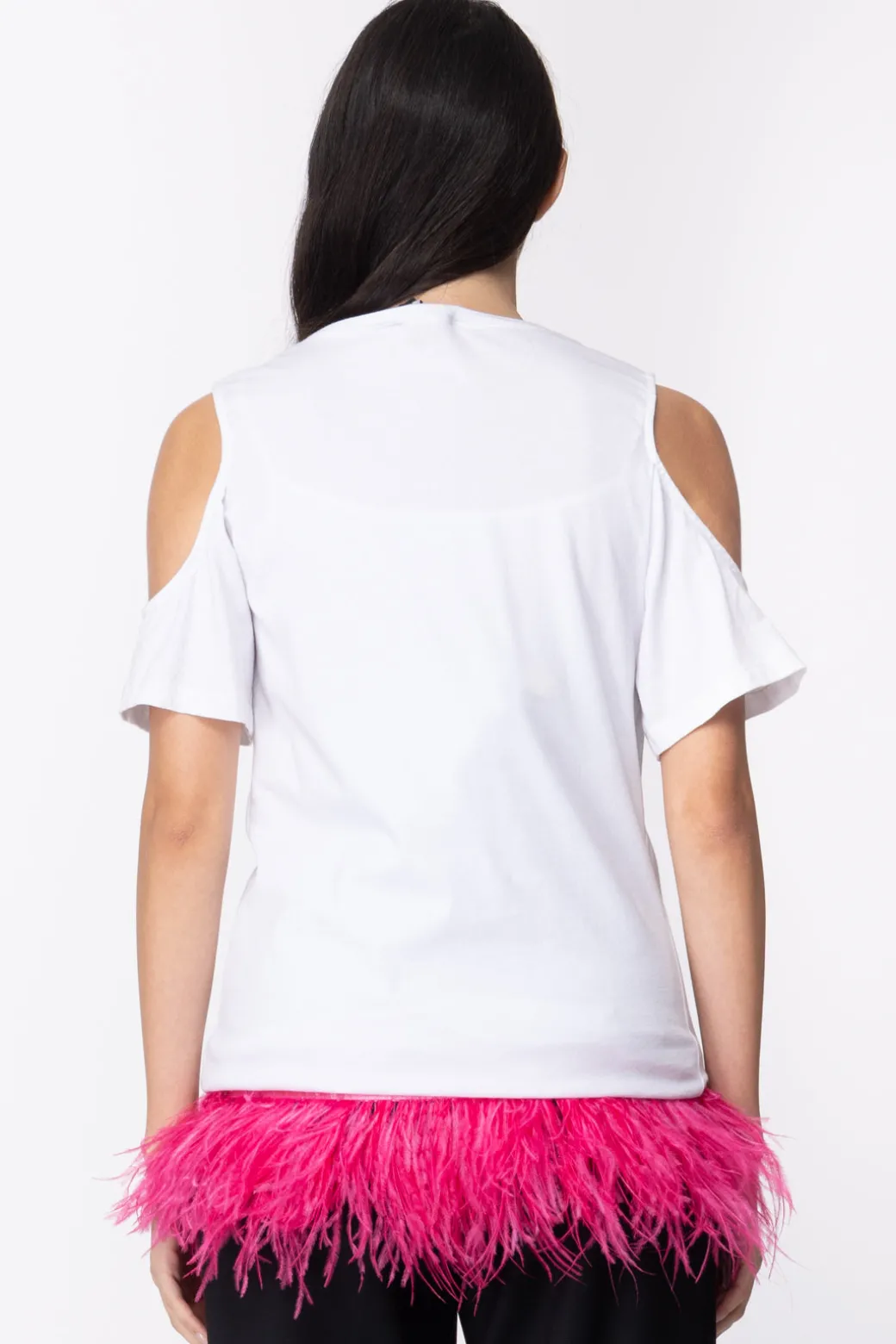 Donna Mangano : T-shirt Etienne Over Mezza Manica Doppia Fila Di Piume