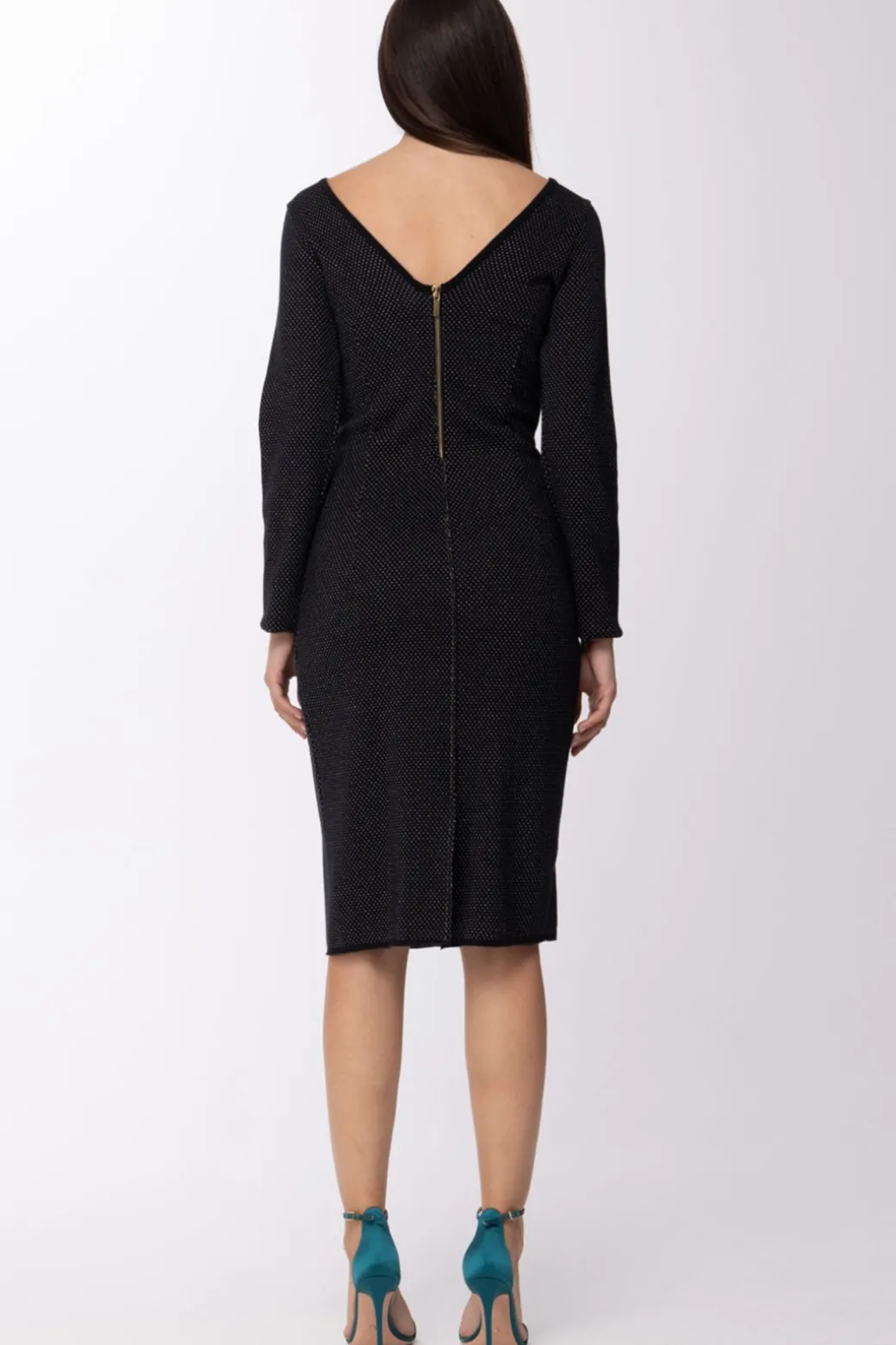 manila_grace_abito_jacquar_in_maglia_scollato_dietro_con_zip_visibilenero_2.webp Donna Manila Grace Abito Jacquar In Maglia Scollato Dietro con Zip Visibile