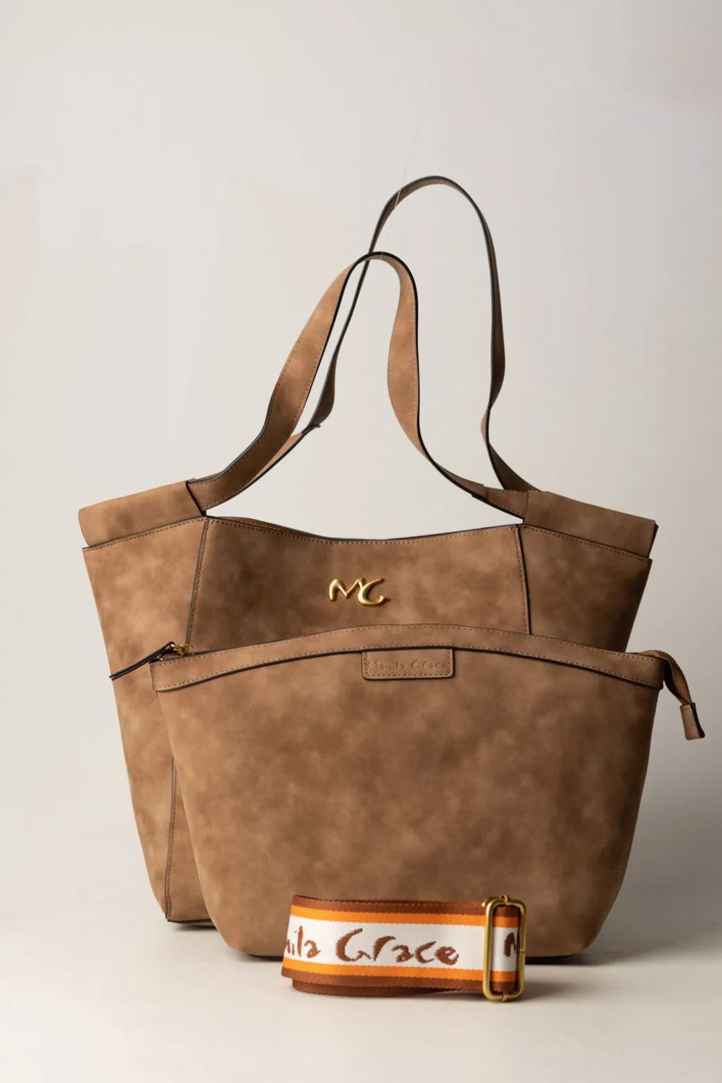 Donna Manila Grace Borsa Cesta Maxi Scamosciata