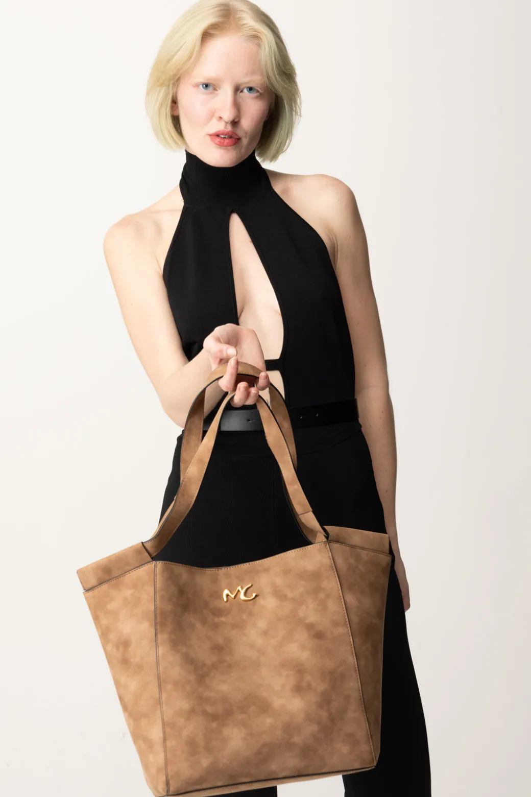 Donna Manila Grace Borsa Cesta Maxi Scamosciata