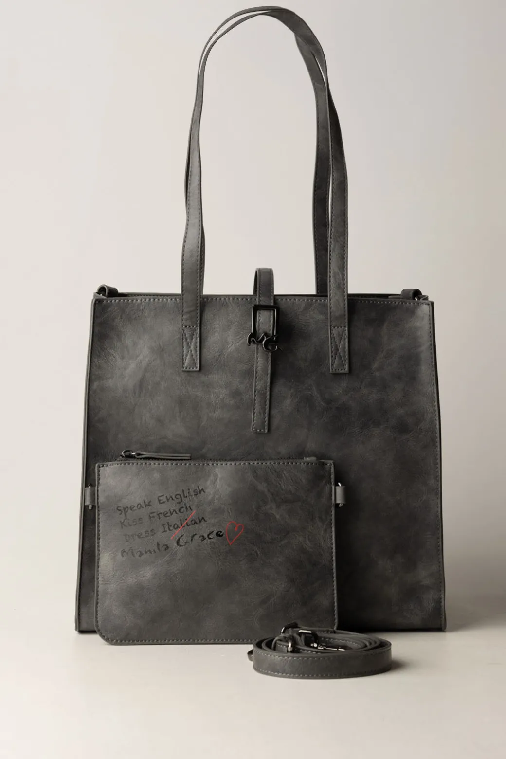 Donna Manila Grace Borsa Felicia Media In Ecopelle Martellata