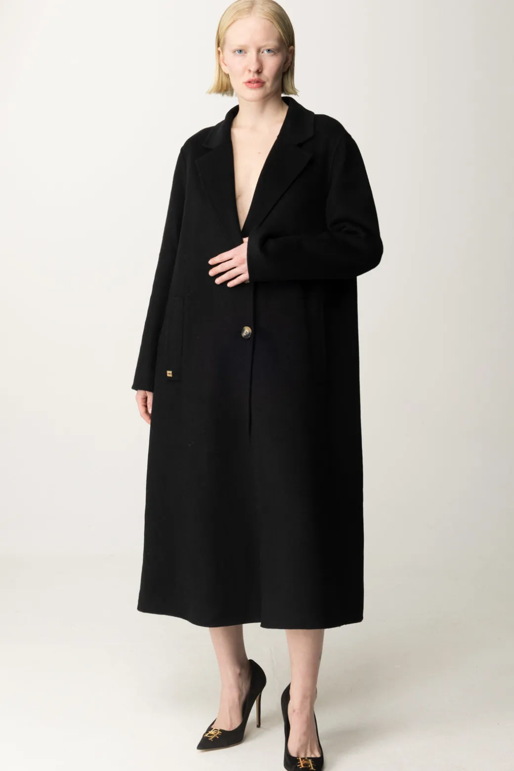 Donna Manila Grace Cappotto Midi Monopetto