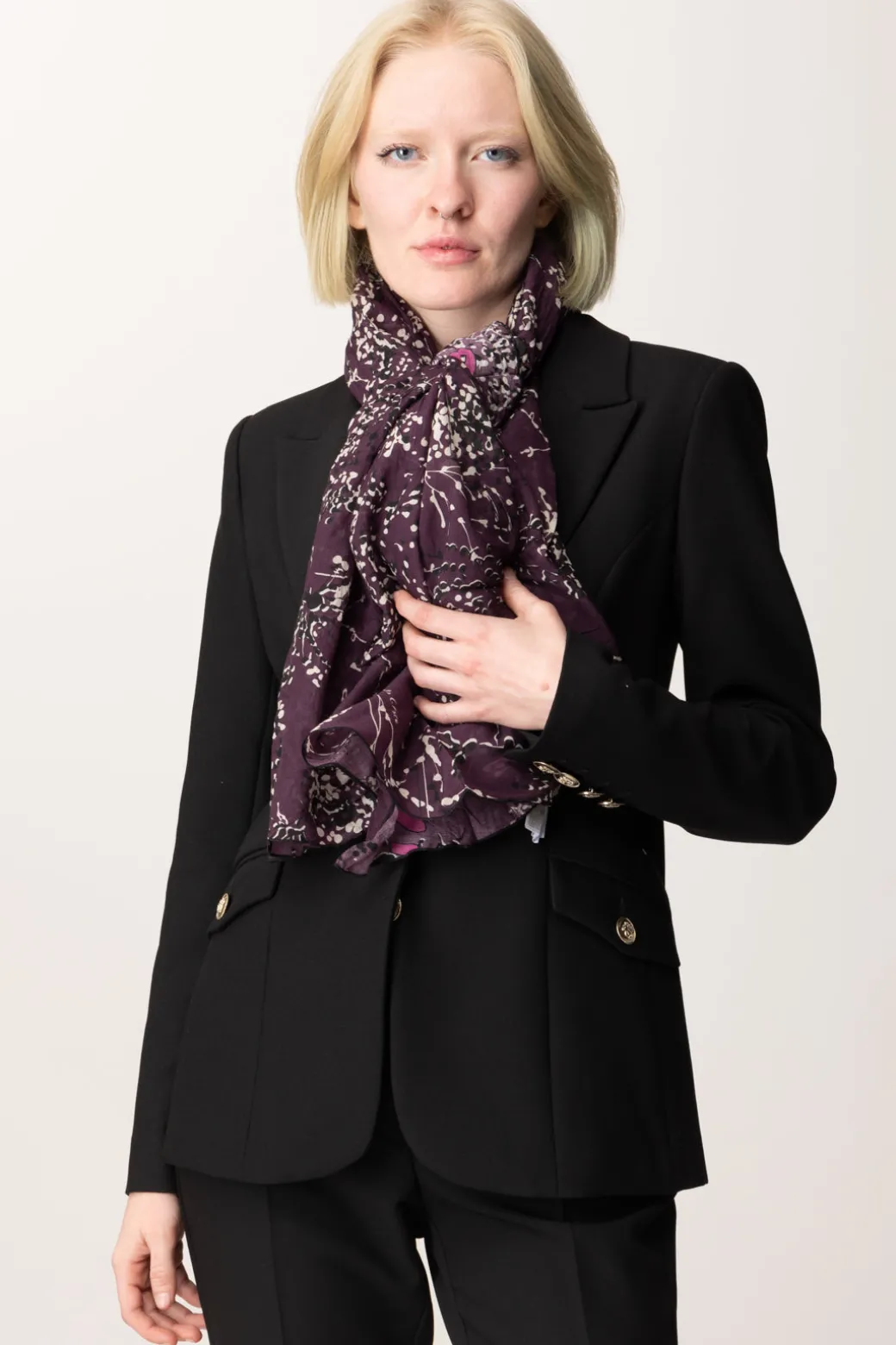 Donna Manila Grace Foulard Trapezio Stampato In Cotone e Seta