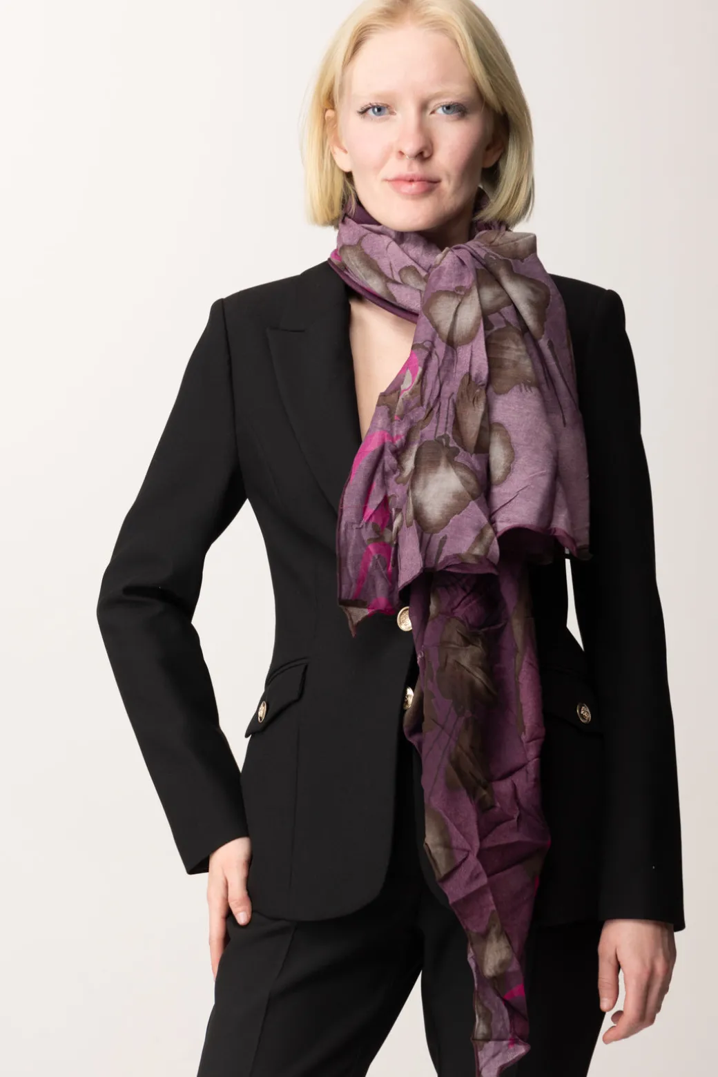 Donna Manila Grace Foulard Trapezio Stampato In Cotone e Seta