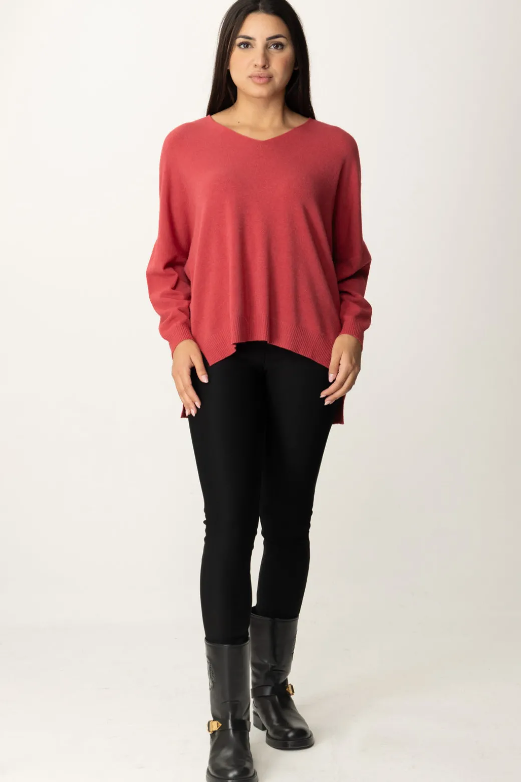 Donna Manila Grace Maglia Asimmetrica con Scollo a V
