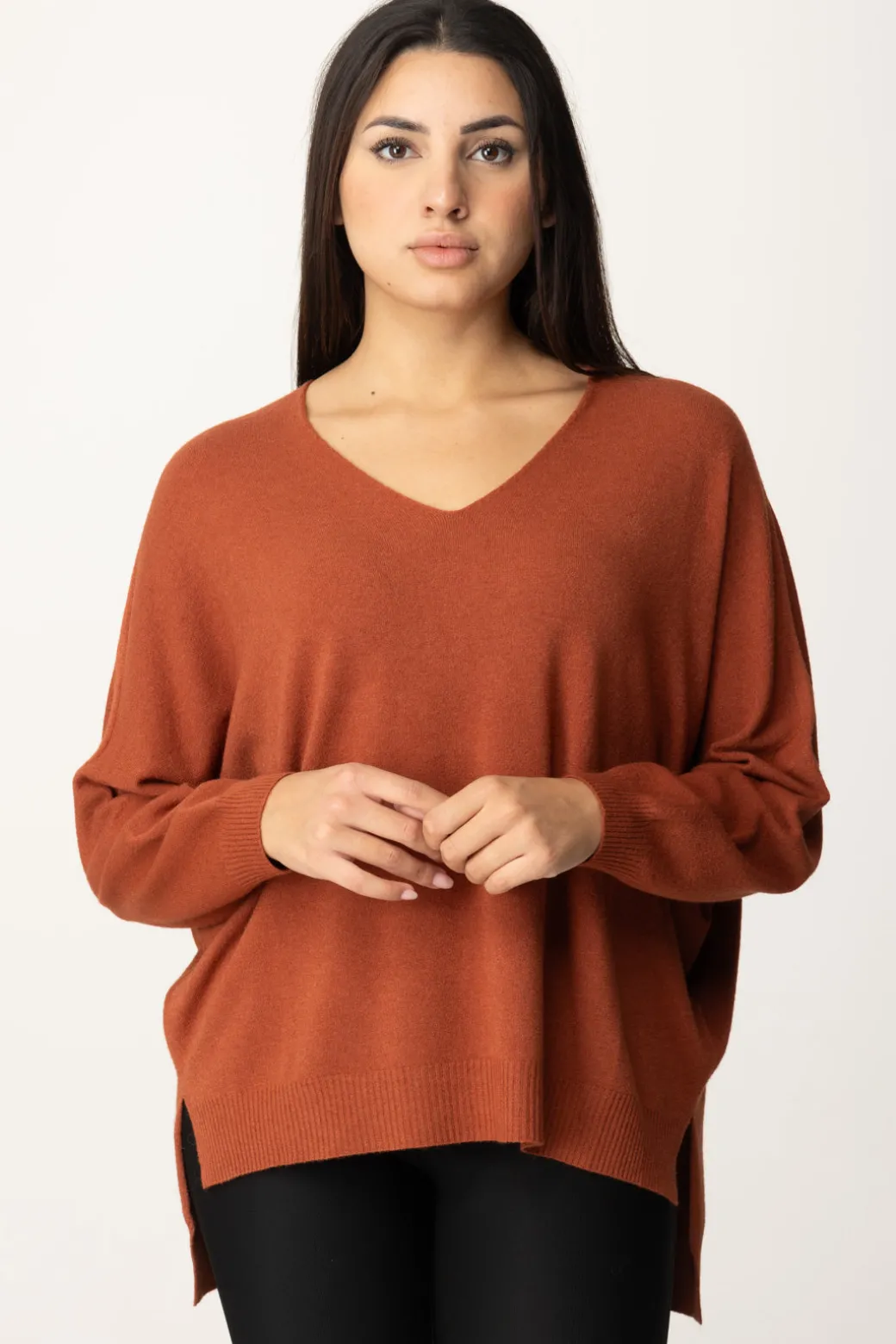Donna Manila Grace Maglia Asimmetrica con Scollo a V