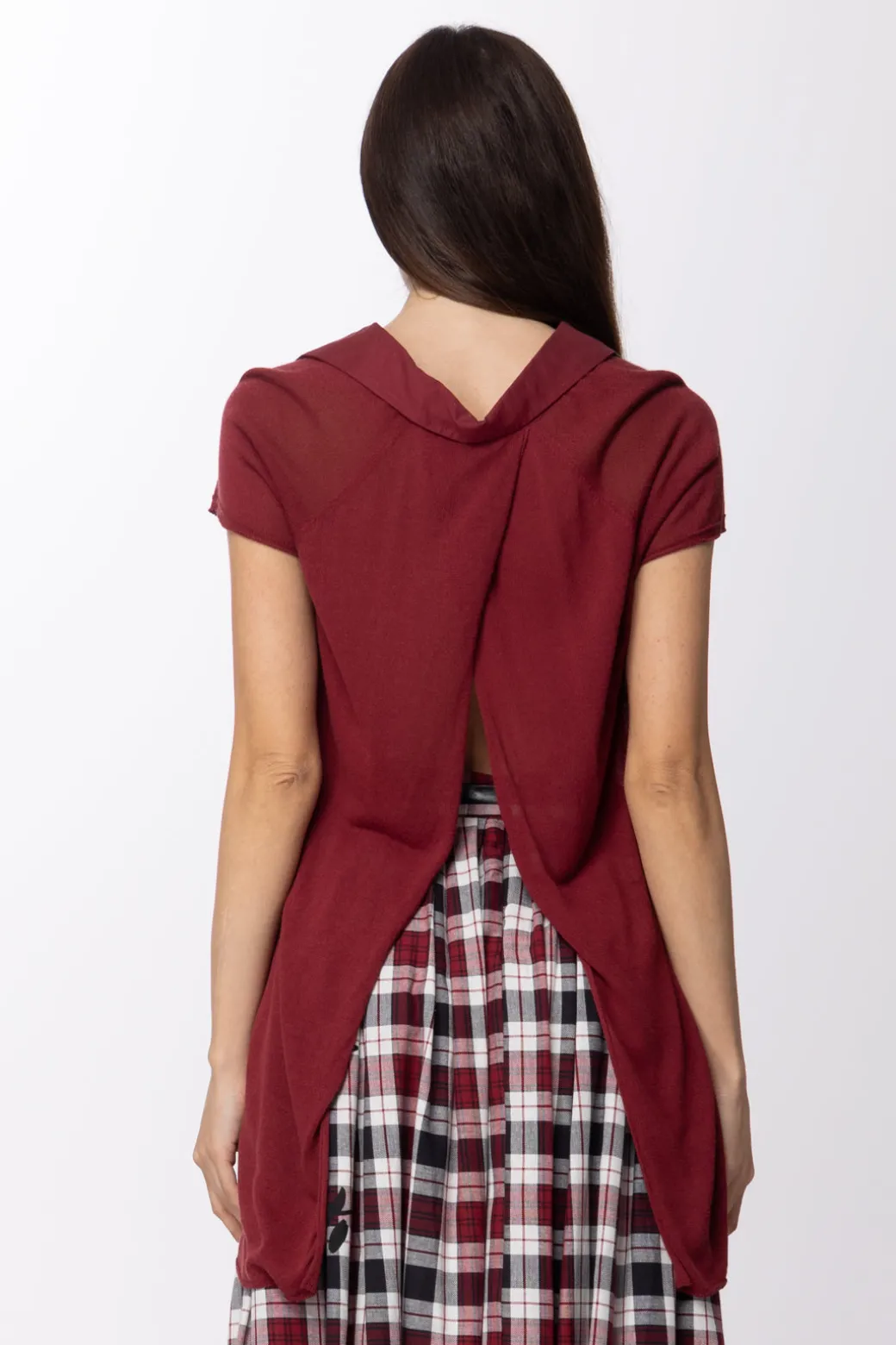 Donna Manila Grace Maglia con Collo a Polo e Apertura Sul Retro