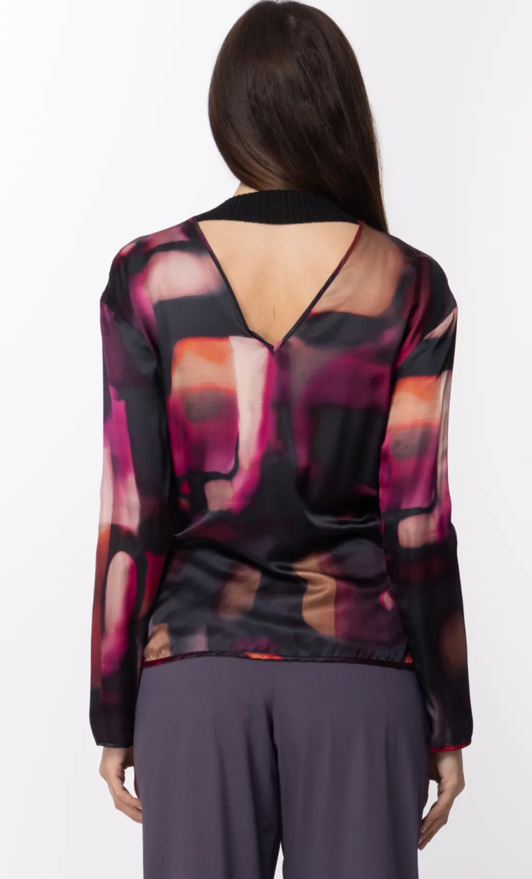 Donna Manila Grace Maglia Scollo a V con Fantasia Multicolor