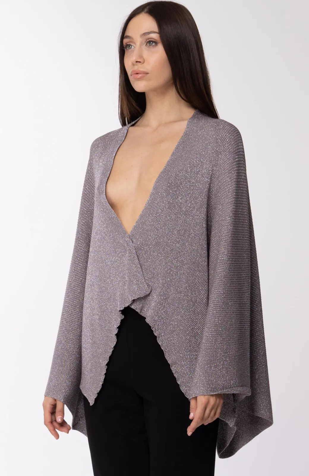 Donna Manila Grace : Maglia Scaldacuore Aperta Davanti Maniche Gomito