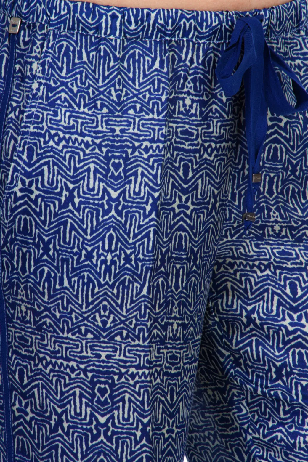 Donna Manila Grace Pantalone Morbido Fantasia Etnica Elastico e Coulisse e Banda Laterale Su Tutta La Lunghezza