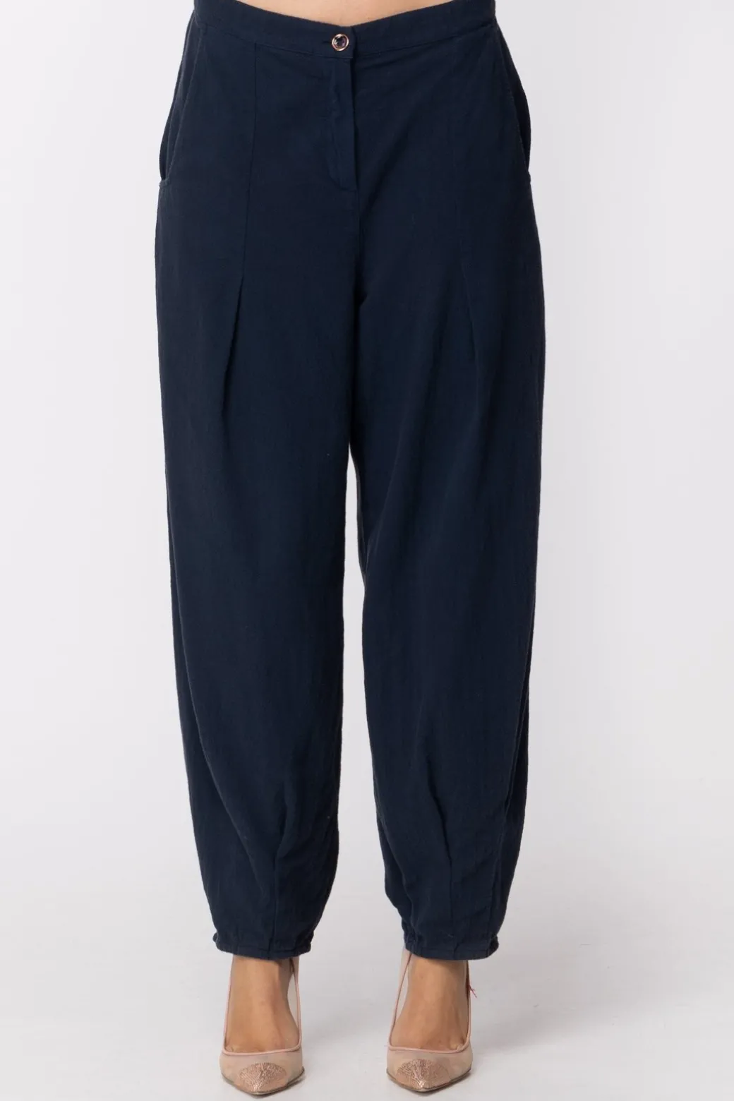 Donna Manila Grace Pantaloni a Sigaretta Arricciati Alla Caviglia