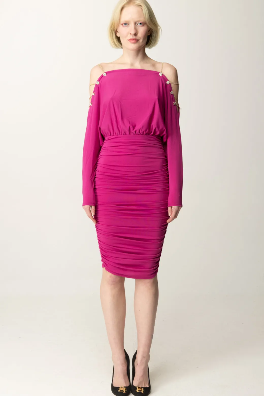 Donna Marciano By Guess Abito Drappeggiato Adri con Catene Gioiello