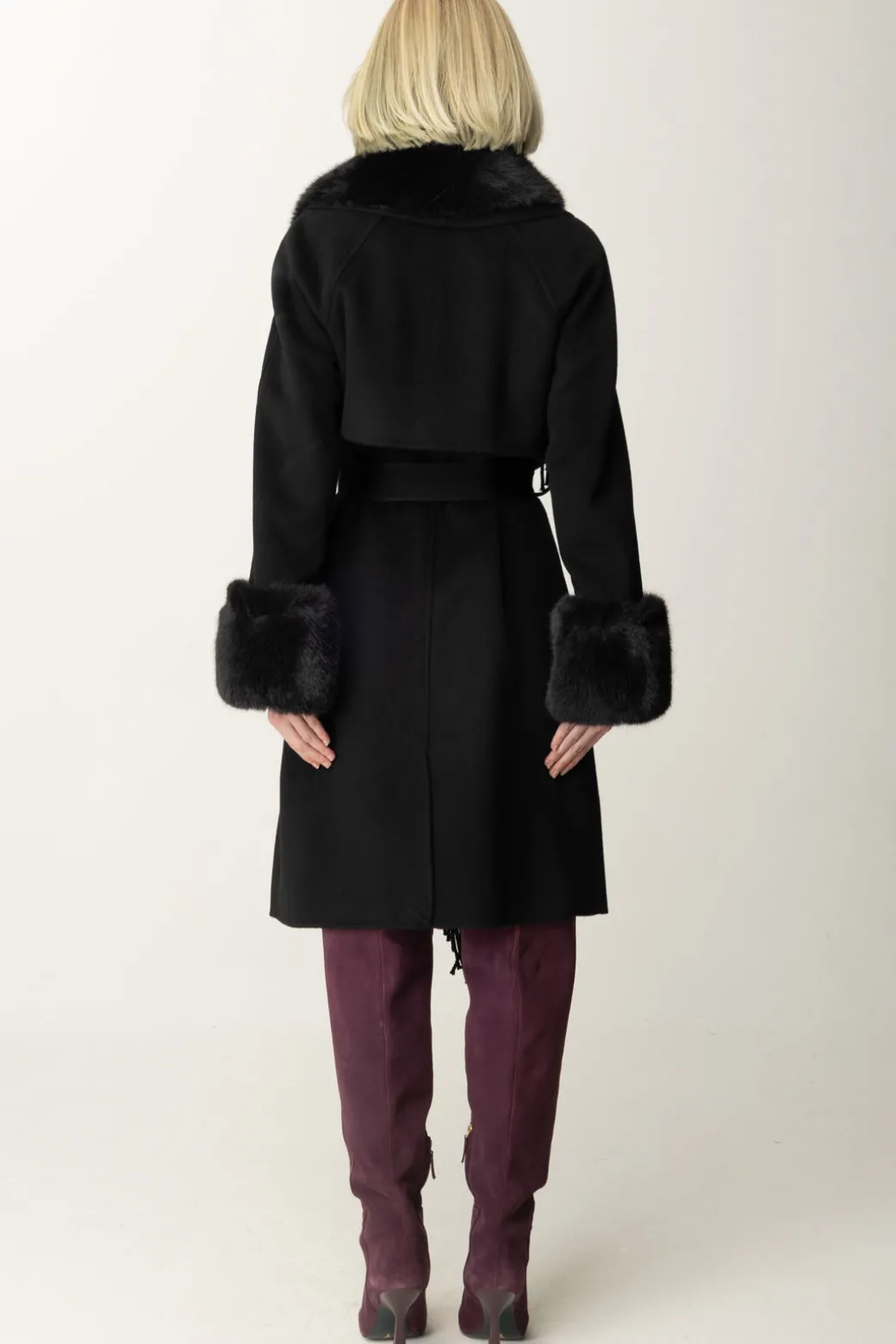 Donna Marciano By Guess Cappotto Liliana con Frange e Pelliccia