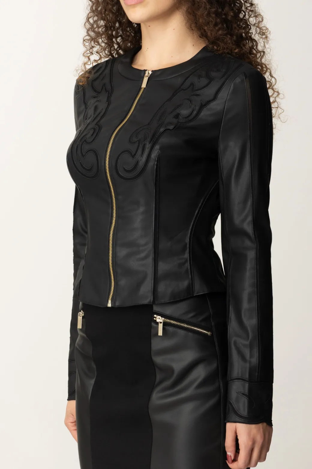 Donna Marciano By Guess Giacca In Pelle con Ricami Melinda