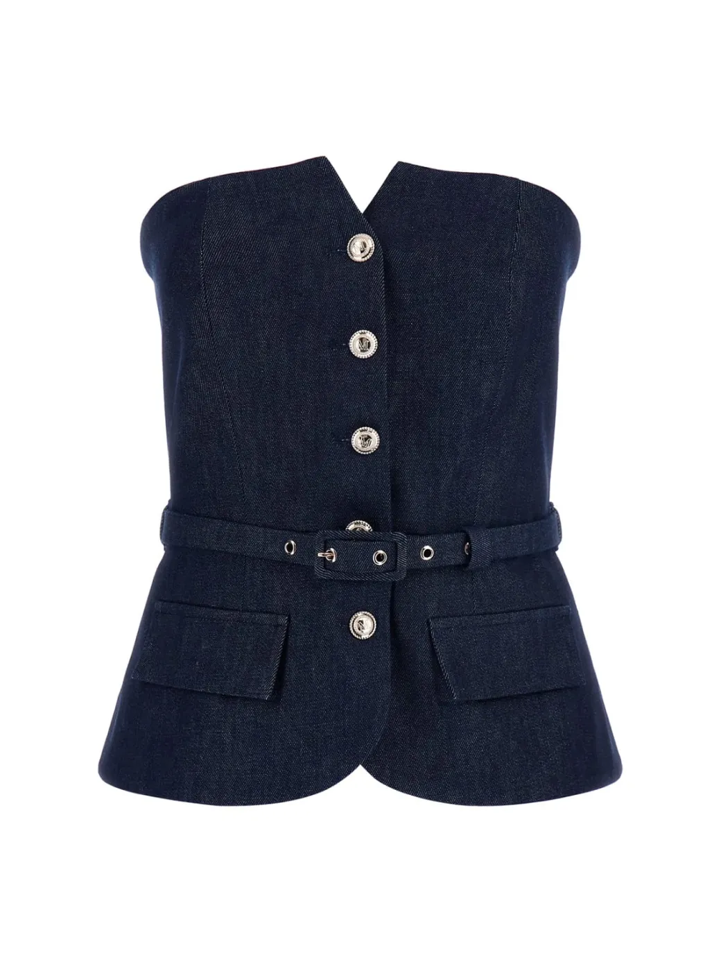 Donna Marciano By Guess Top Bustier In Jeans con Cinturino