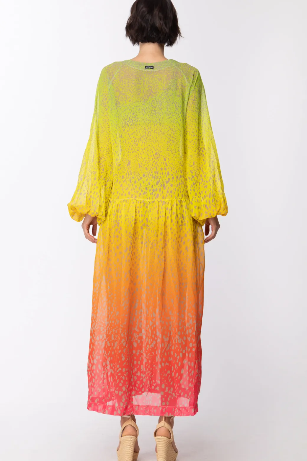 Donna Me Fui Abito Lungo con Stampa Multicolor