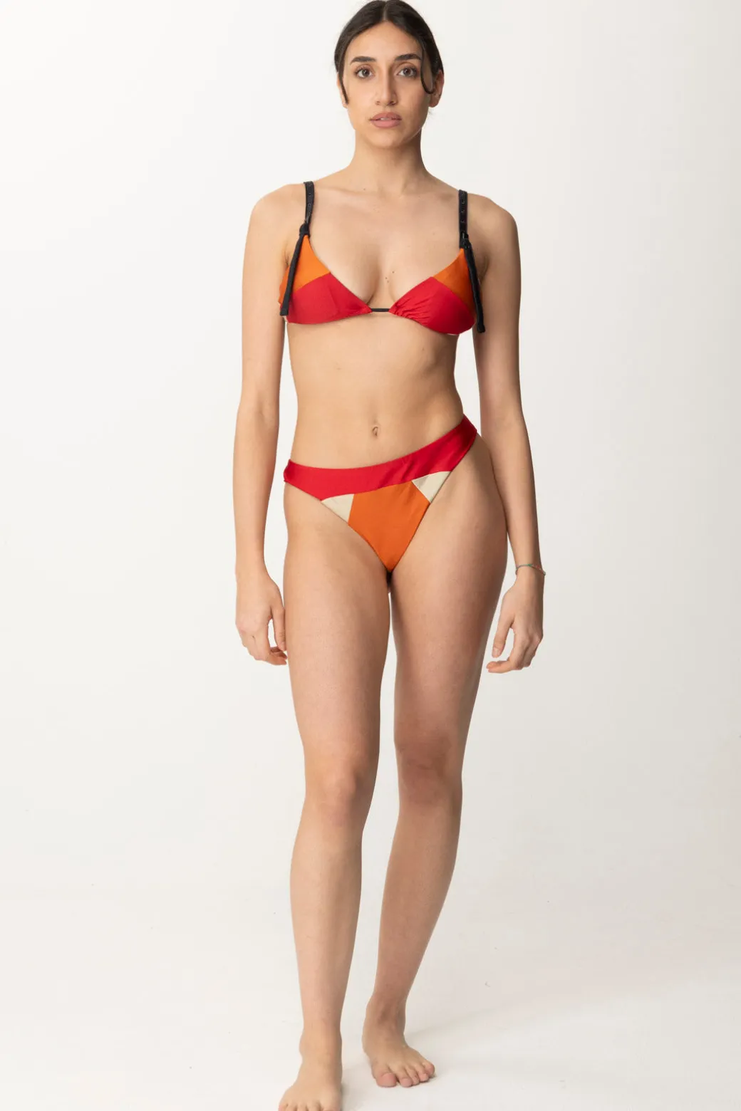 Donna Me Fui Bikini a Triangolo Multicolor con Cinghiette