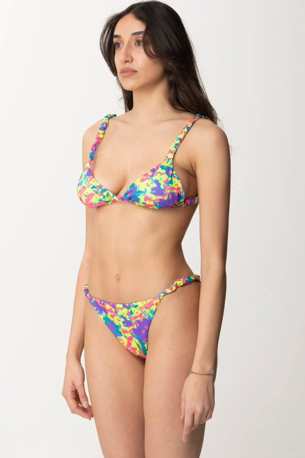 Donna Me Fui Bikini a Triangolo Stampa Multicolor