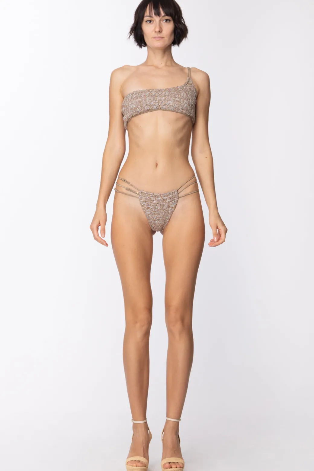 Donna Me Fui Bikini Monospalla con Lurex