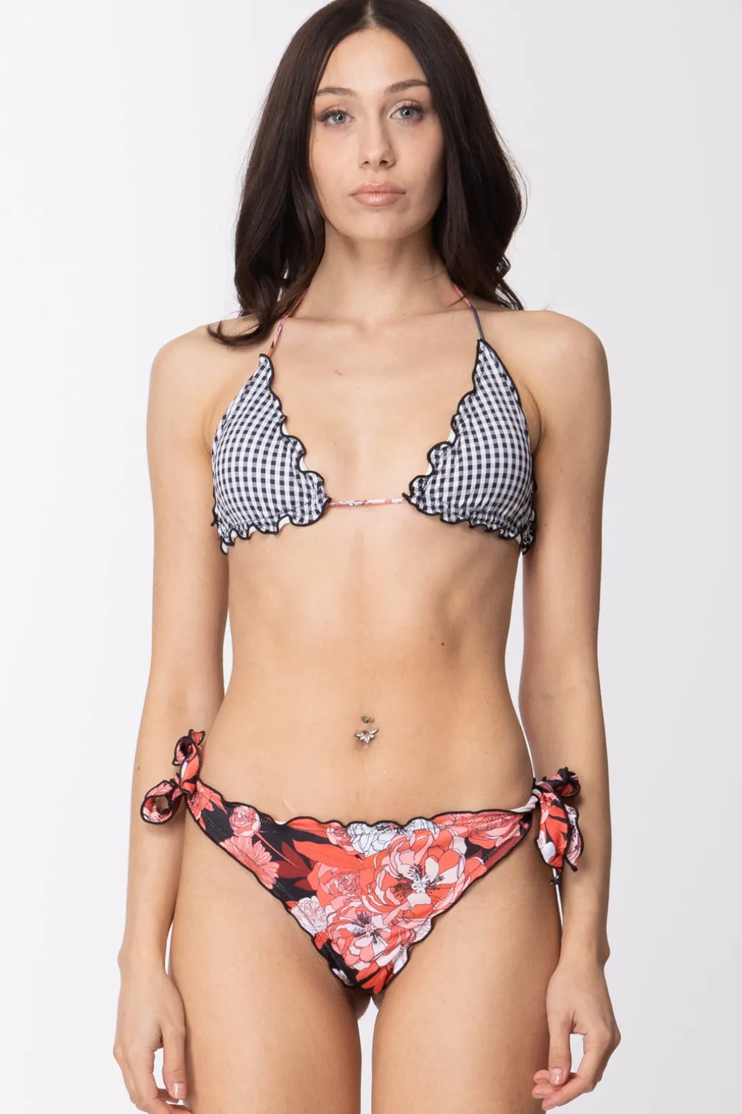 Donna Me Fui Bikini Triangolo Orli Arricciati e Doppia