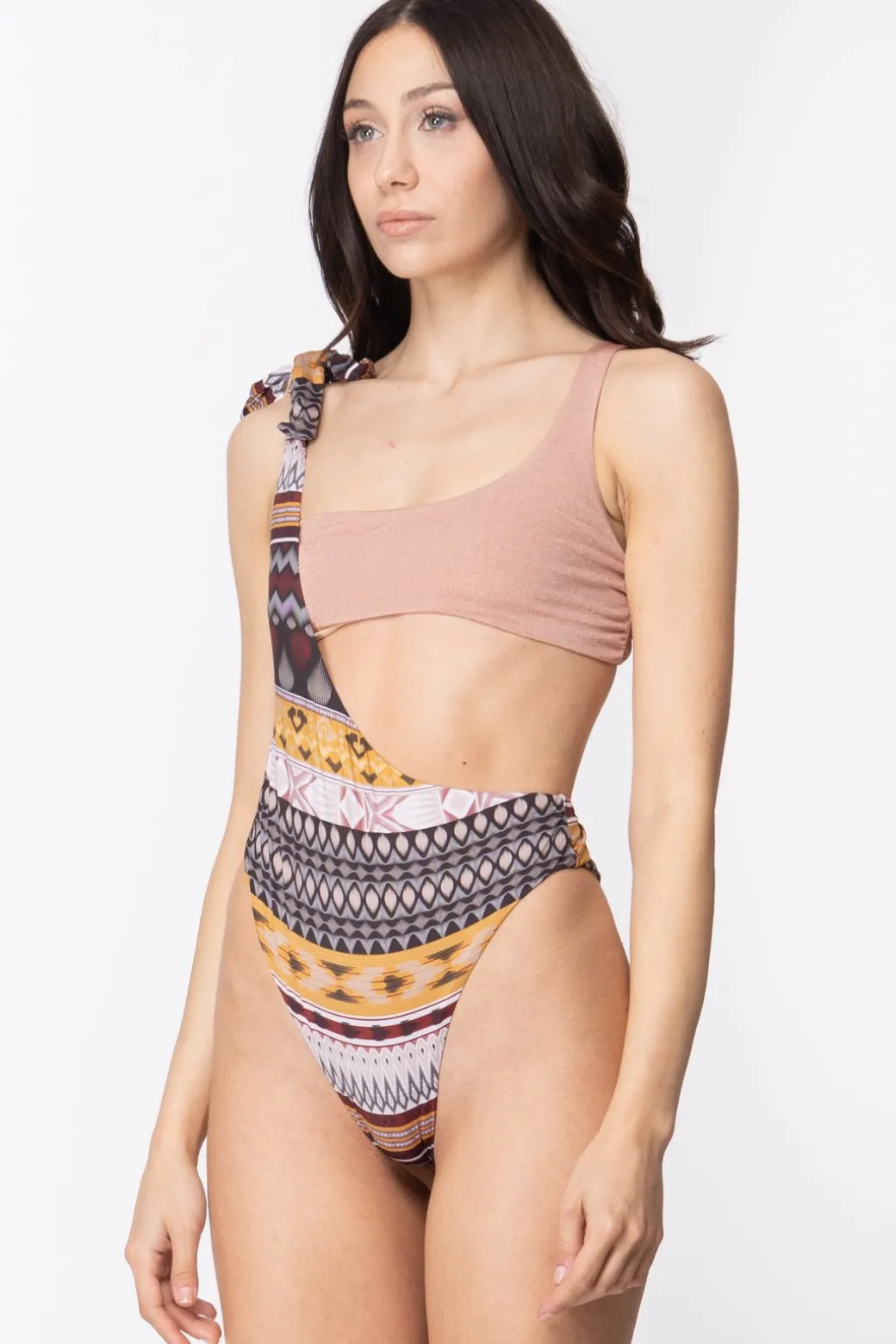 Donna Me Fui Monokini con Stampa Multicolor