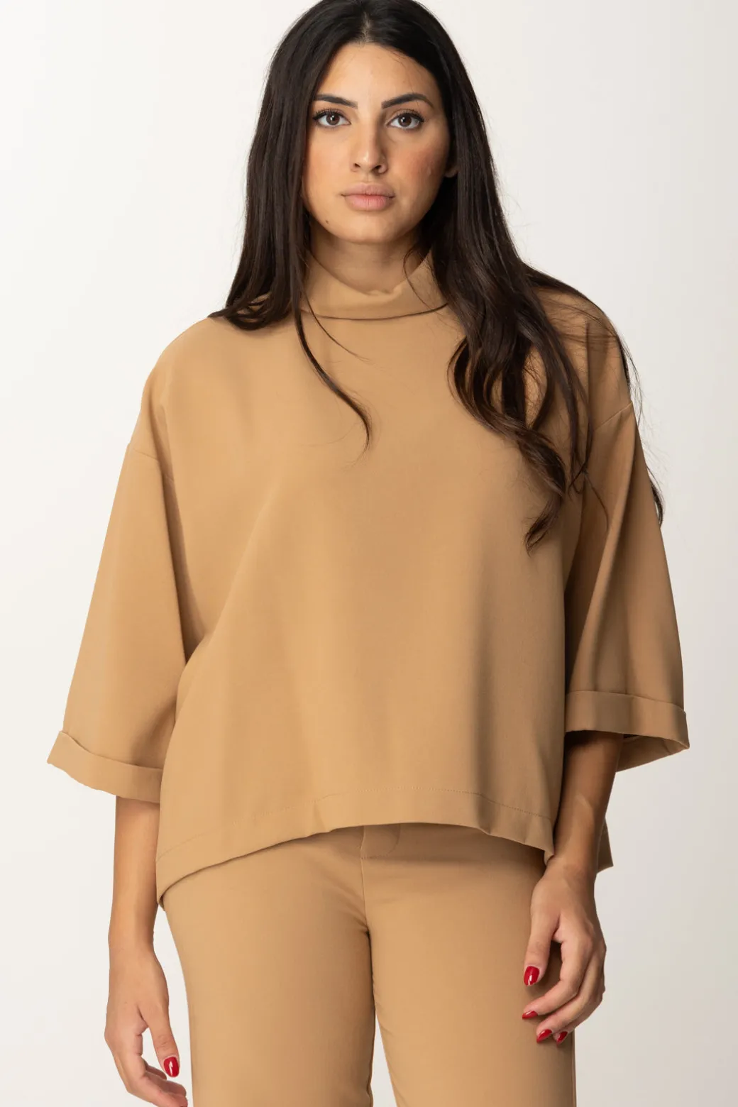Donna Meme Road Blusa a Collo Alto