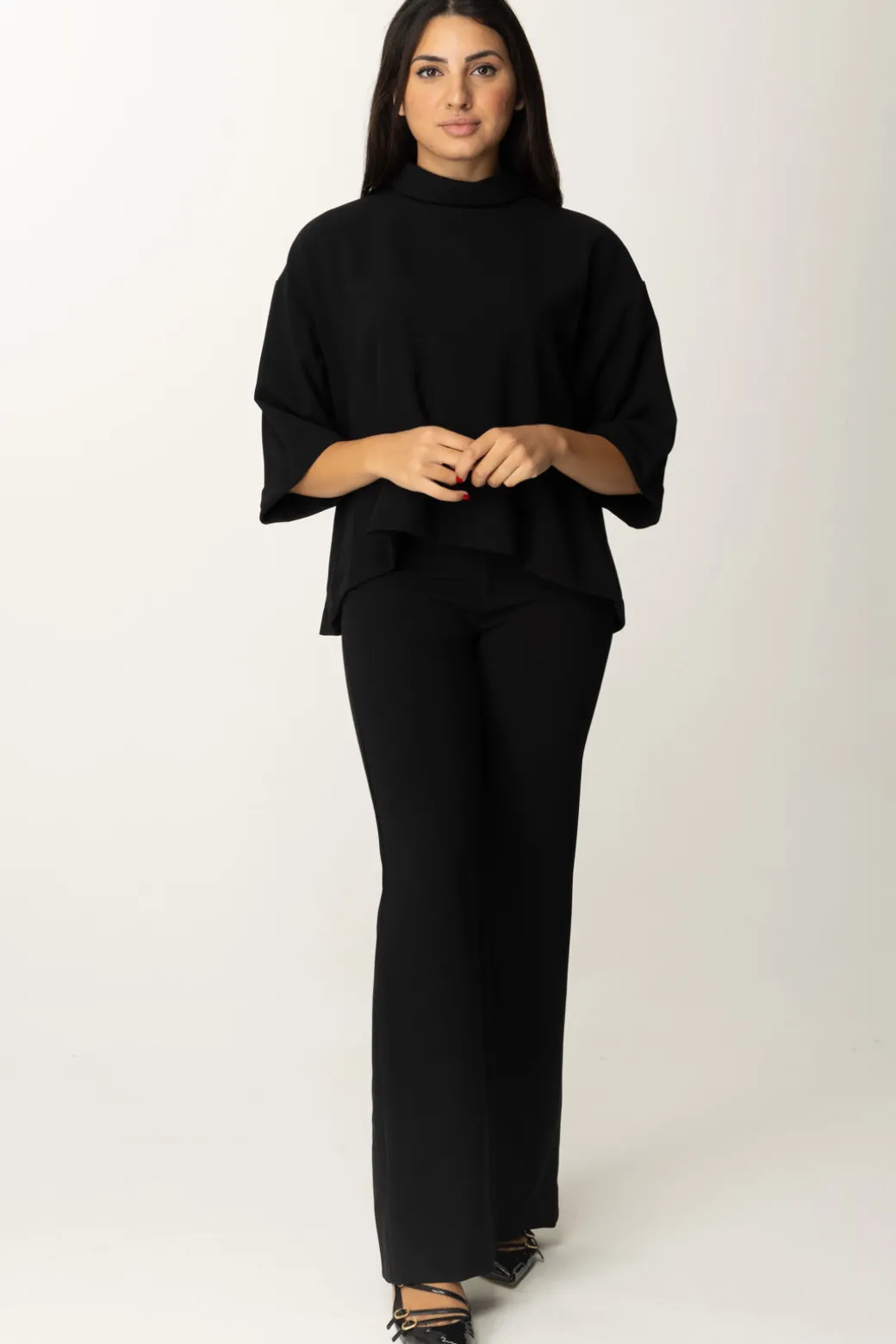 Donna Meme Road Blusa a Collo Alto