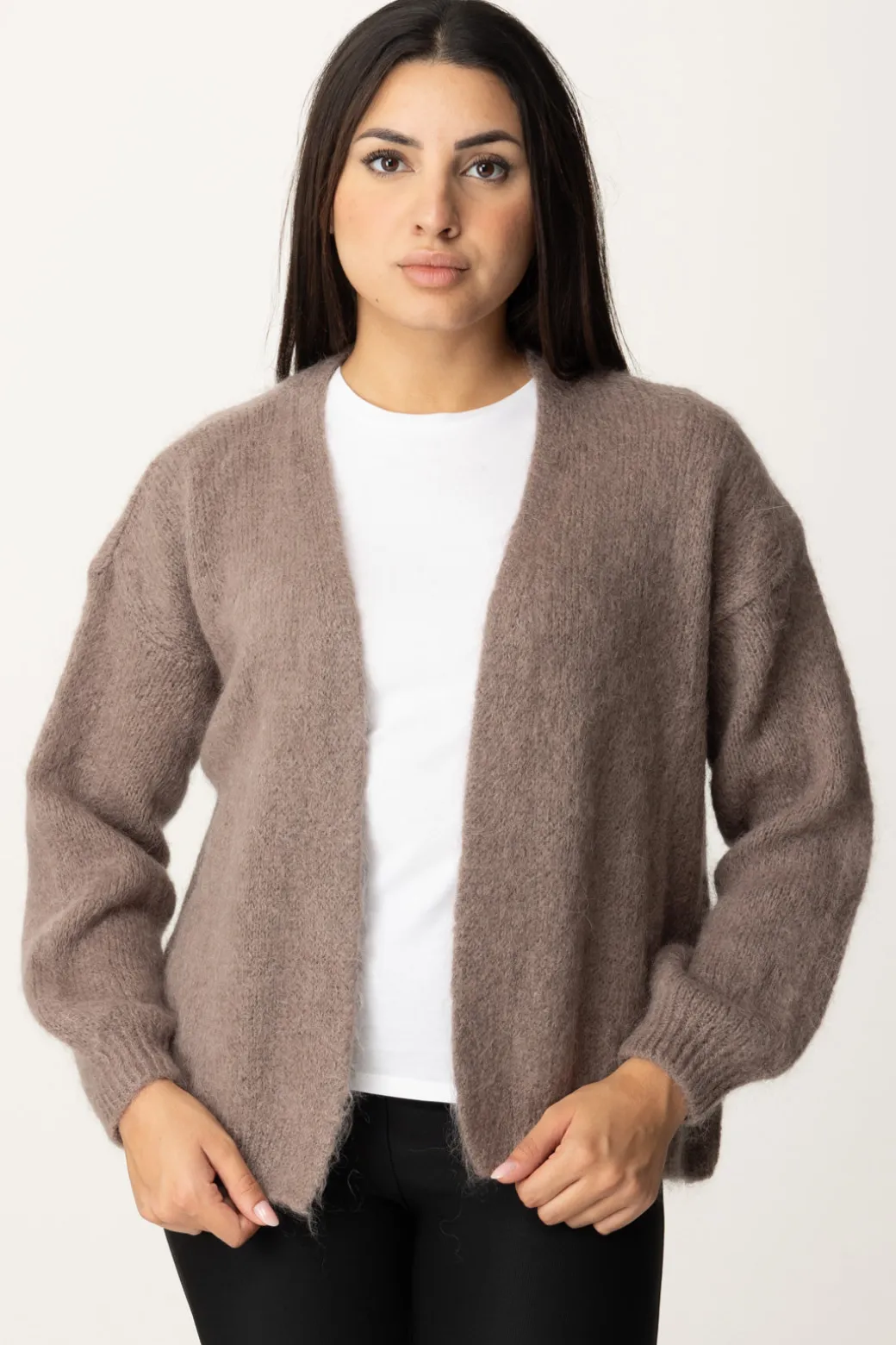 Donna Meme Road Cardigan Aperto con Frange Sul Retro