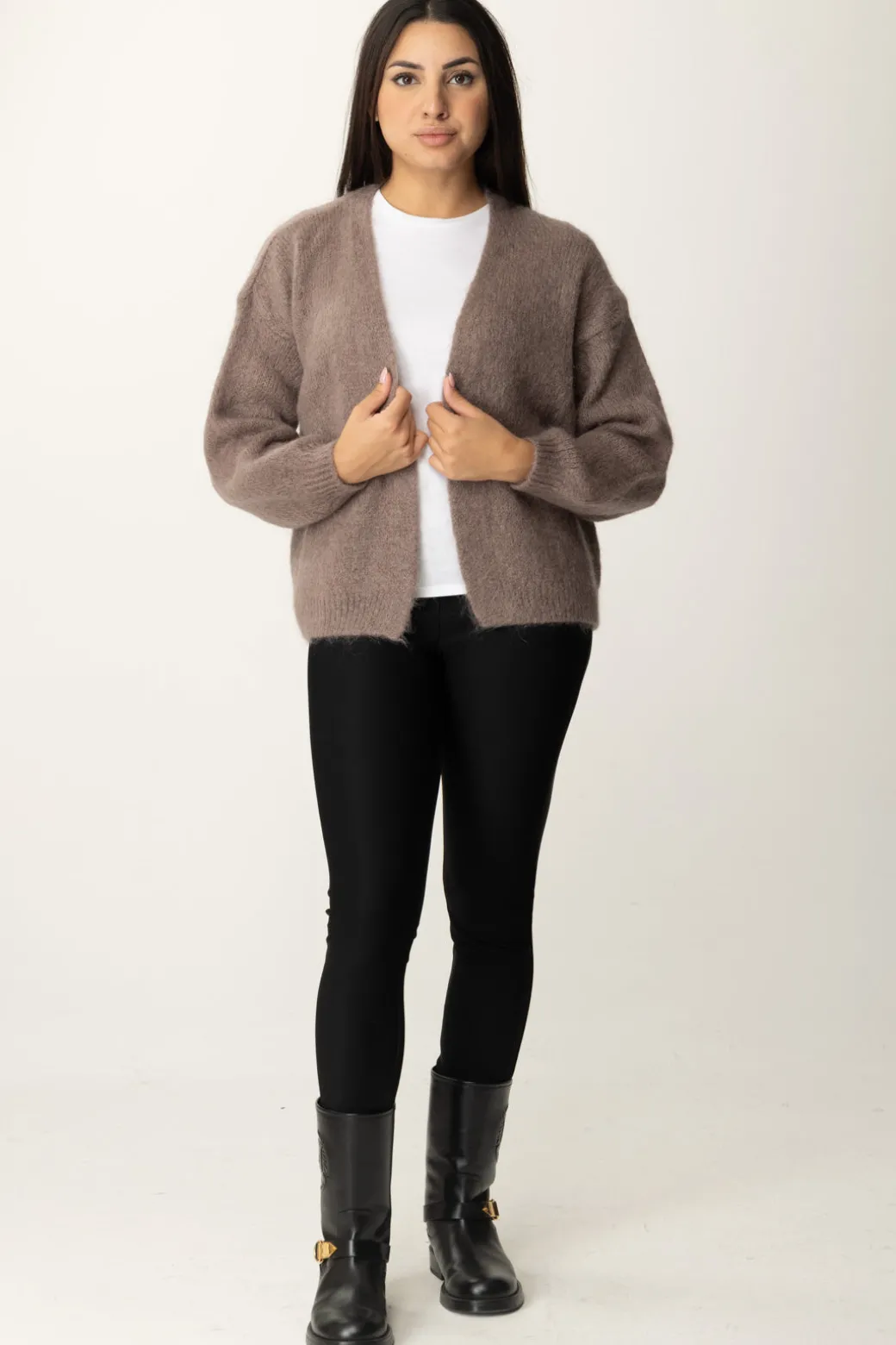 Donna Meme Road Cardigan Aperto con Frange Sul Retro