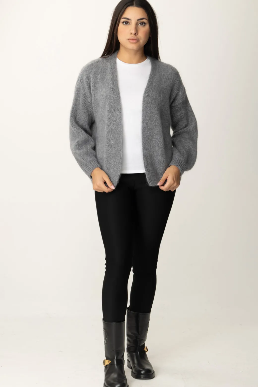 Donna Meme Road Cardigan Aperto con Frange Sul Retro