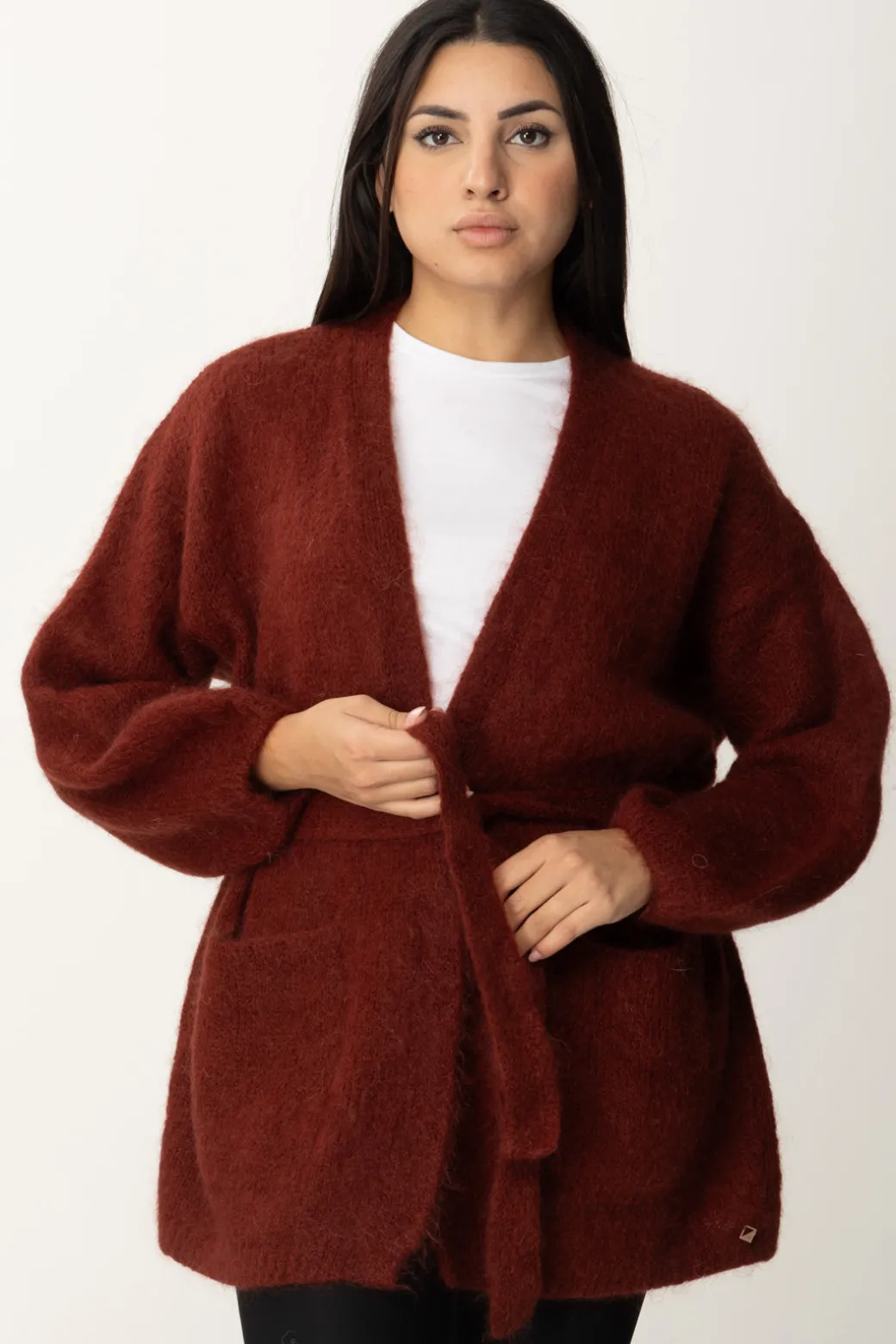 Donna Meme Road Cardigan con Fusciacca