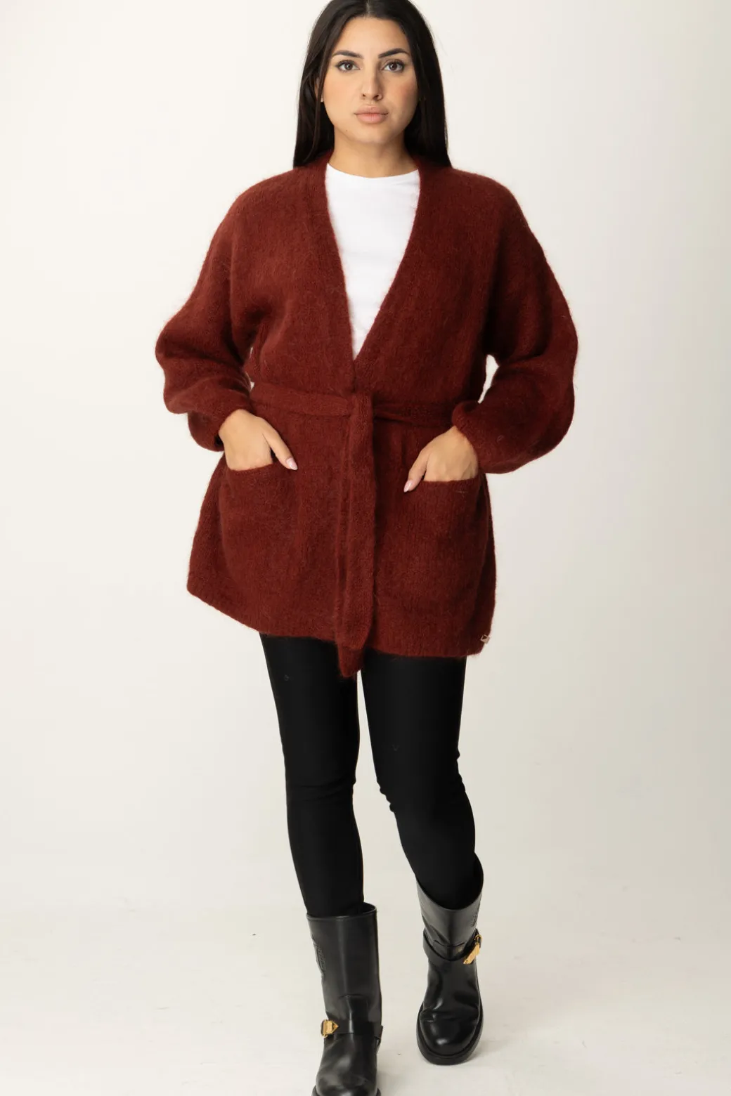 Donna Meme Road Cardigan con Fusciacca
