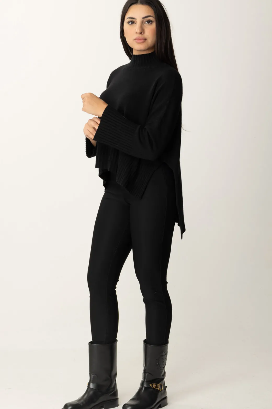 Donna Meme Road Maglia Svasata con Spacchi Laterali