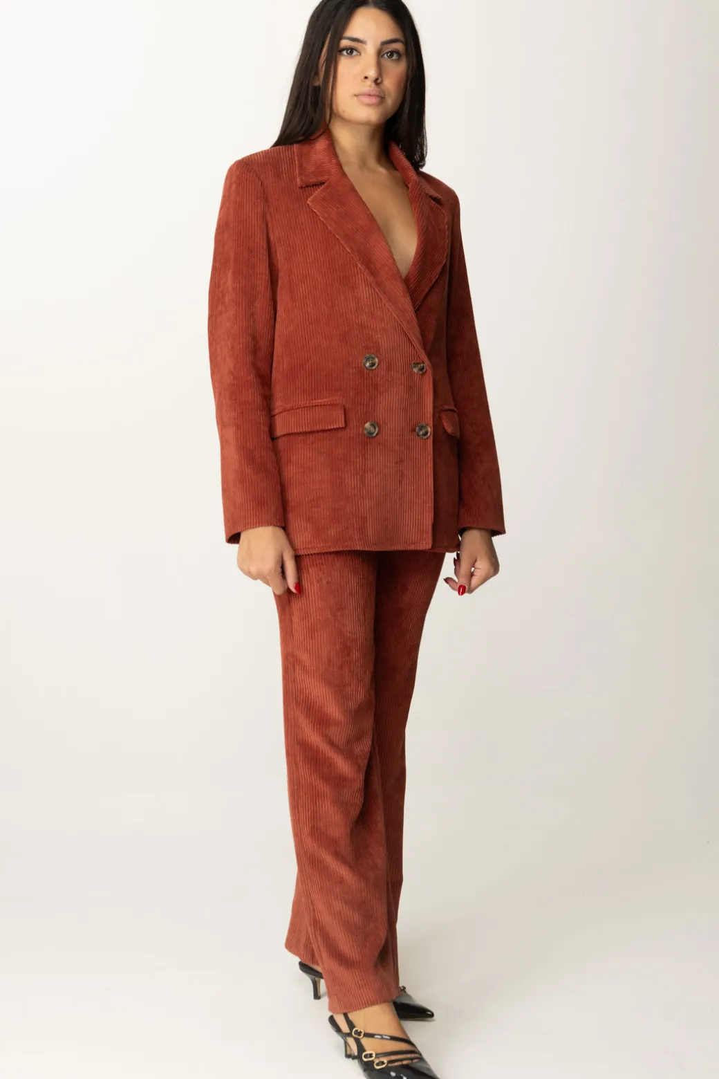 Donna Meme Road Pantaloni a Coste In Velluto