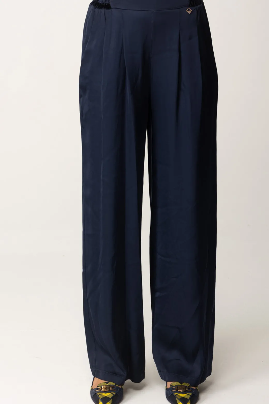 Donna Meme Road Pantaloni Palazzo con Dettagli In Velluto
