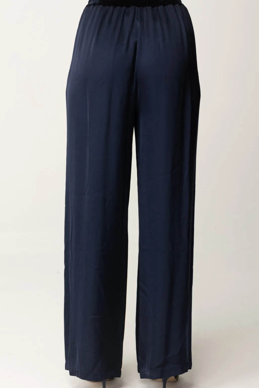 Donna Meme Road Pantaloni Palazzo con Dettagli In Velluto