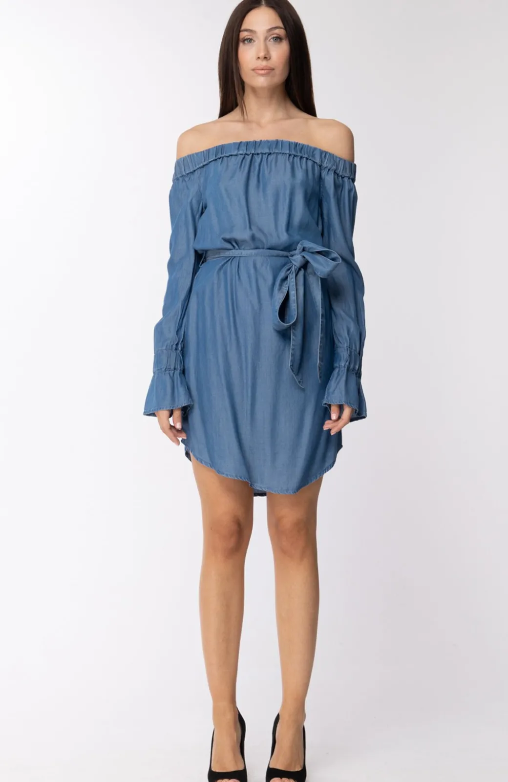 Donna Michael Kors Abito Casacca In Denim con Cintura