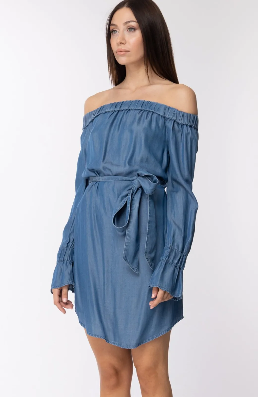 Donna Michael Kors Abito Casacca In Denim con Cintura