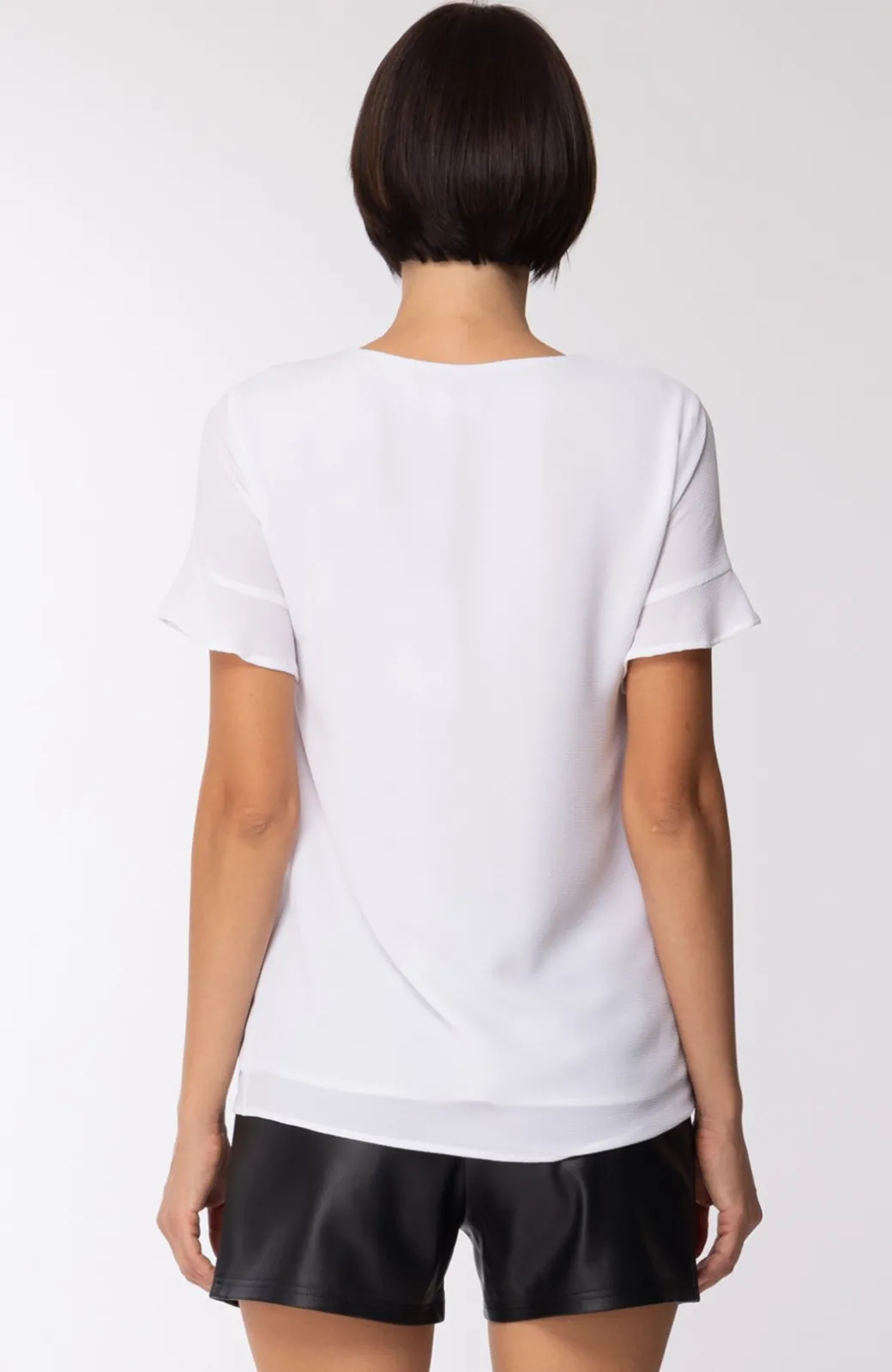 Donna Michael Kors Blusa a Maniche Corte con Occhielli Dorati