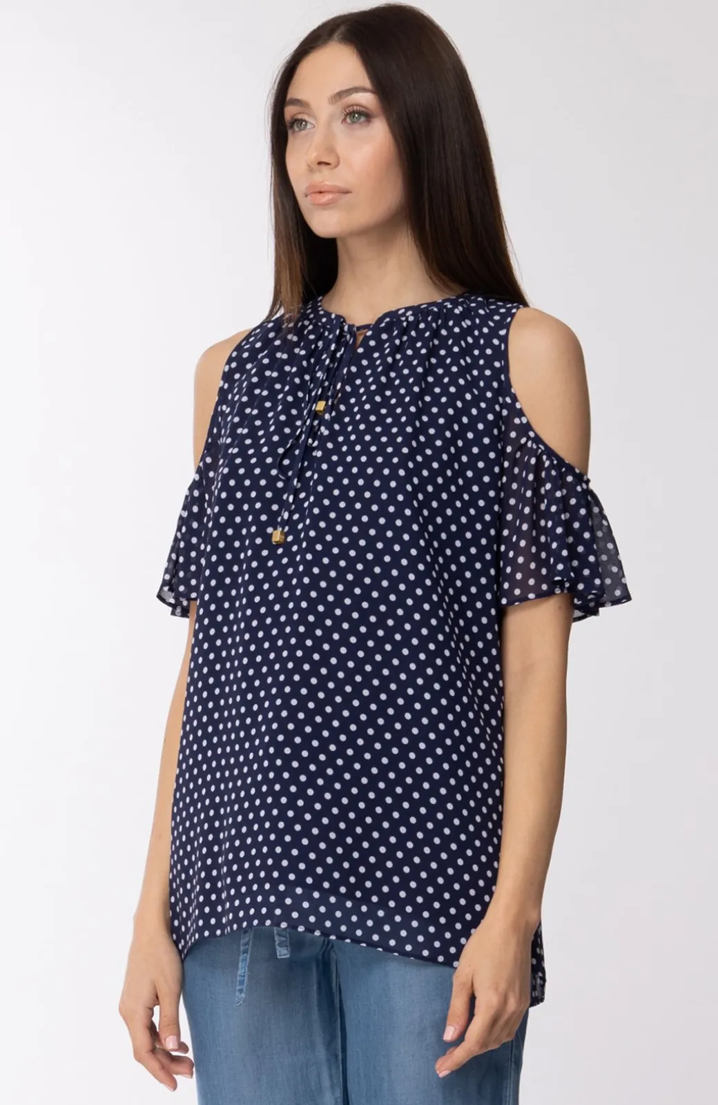 Donna Michael Kors sa a Pois con Spalle Scoperte