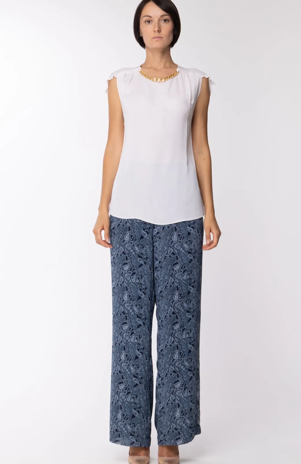 Donna Michael Kors Blusa In Seta Smanicata con Catena