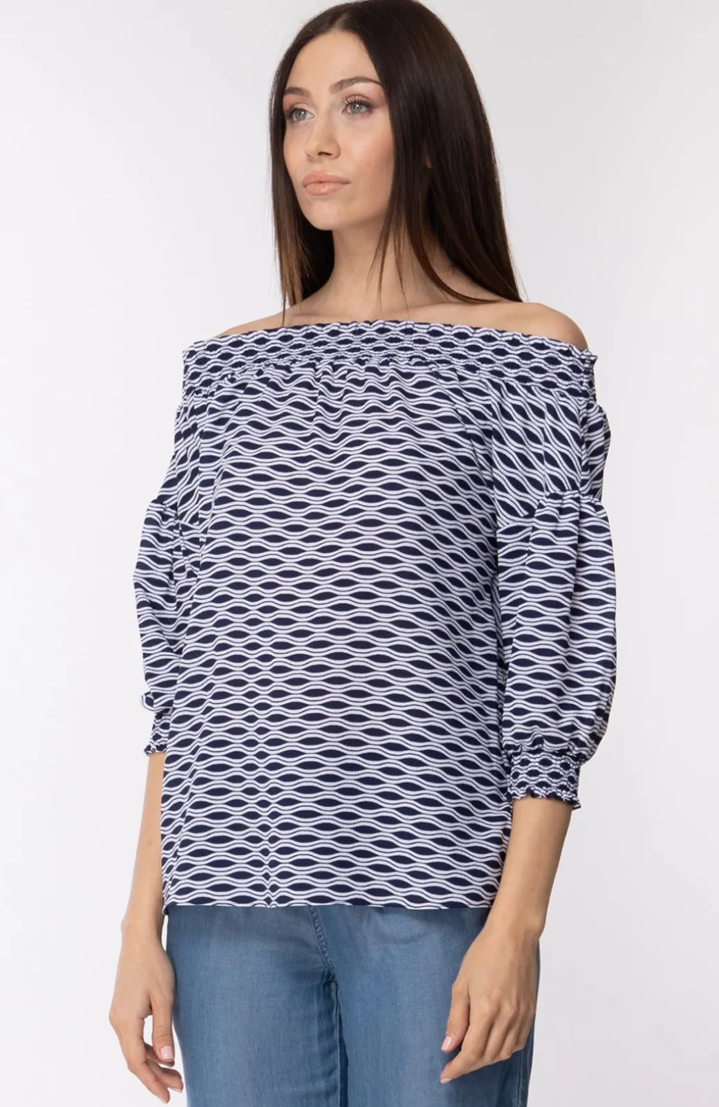 Donna Michael Kors Blusa Offshoulder con Maniche Ampie