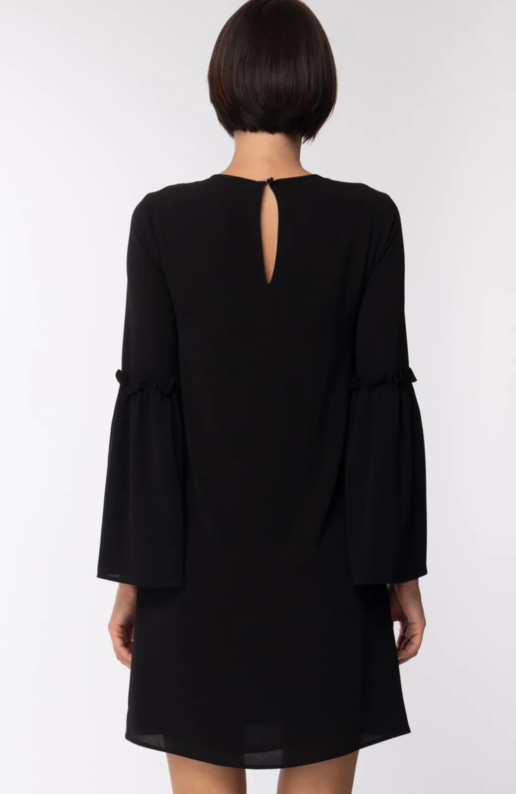Donna Michael Kors Mini Abito Elegante con Maniche a Svasare