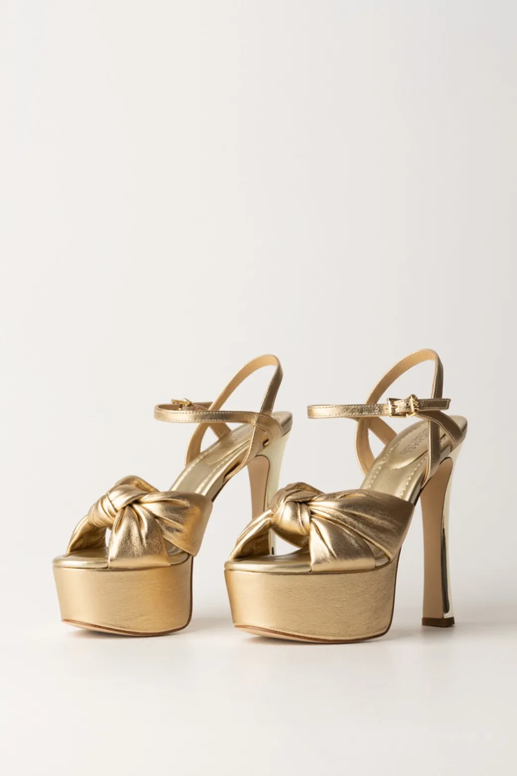 Donna Michael Kors Sandali Elena Platform Metallizzati con Nodo