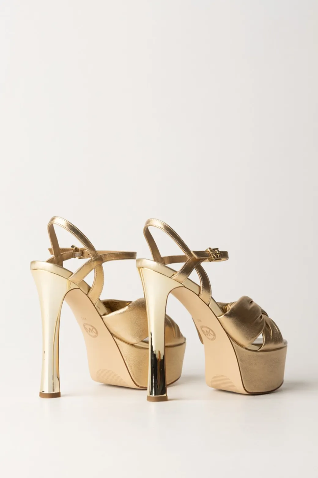 Donna Michael Kors Sandali Elena Platform Metallizzati con Nodo