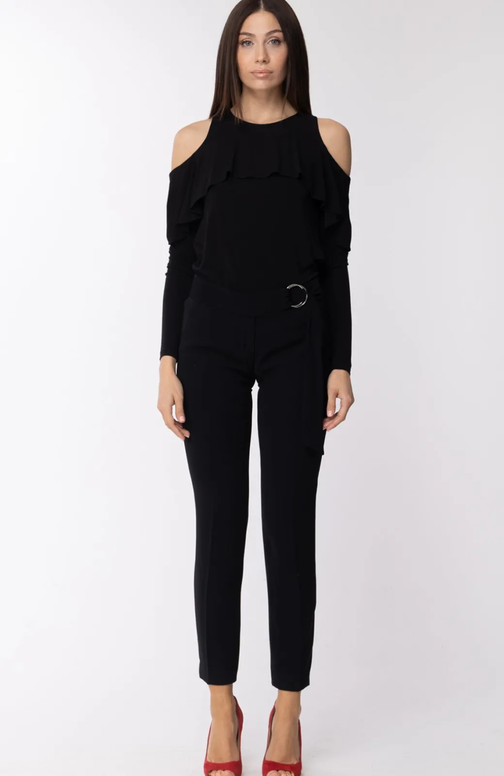 Donna Michael Kors Top con Balze e Spalle Scoperte