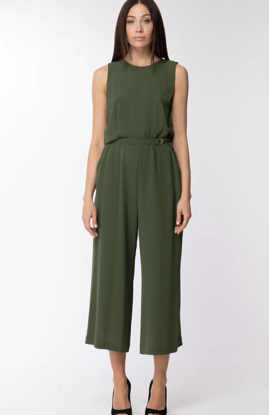 Donna Michael Kors Tuta con Pantalone Ampio e Cintura