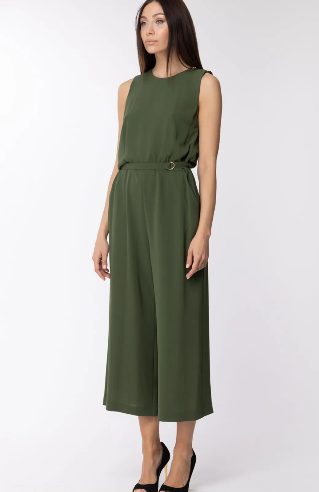 Donna Michael Kors Tuta con Pantalone Ampio e Cintura